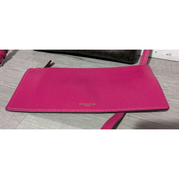 Coach Pop Crossbody Signature C w/ Wallet Brown & Ruby Pink - Picture 7 of 16